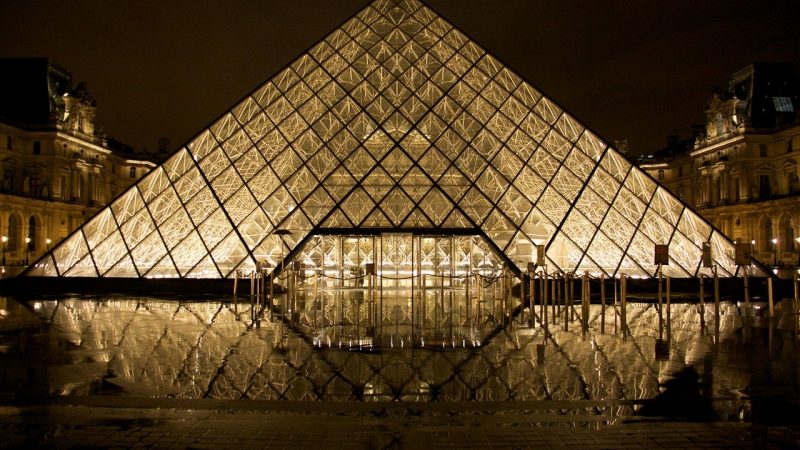 louvre, glass pyramid, paris